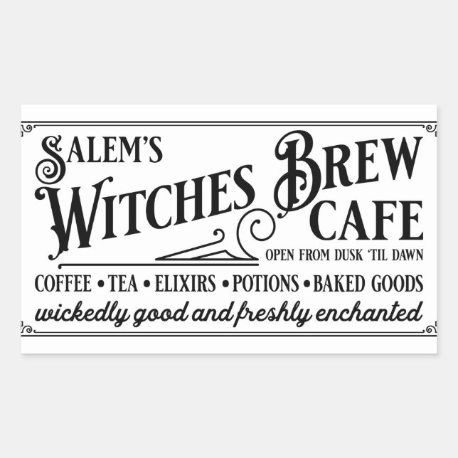 Salem Witch's Brew Café Sticker (Front)