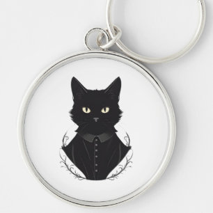 Salem's Enchanted Black Cat Keychain
