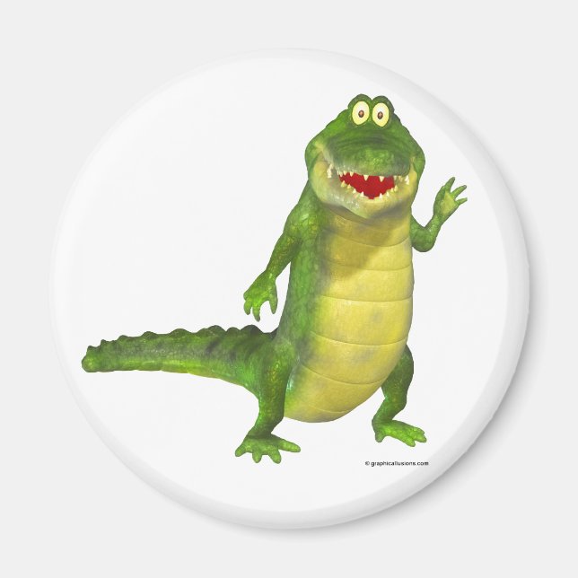 Saler le aimant du réfrigérateur de crocodile (Devant)