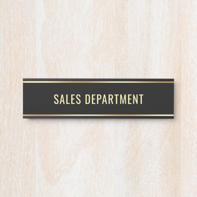 Sales Department Template Customizable Name Text Door Sign (Front)