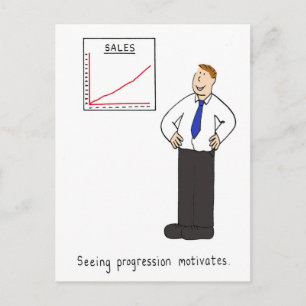 Sales Motivation Cartoon Humour Postcard