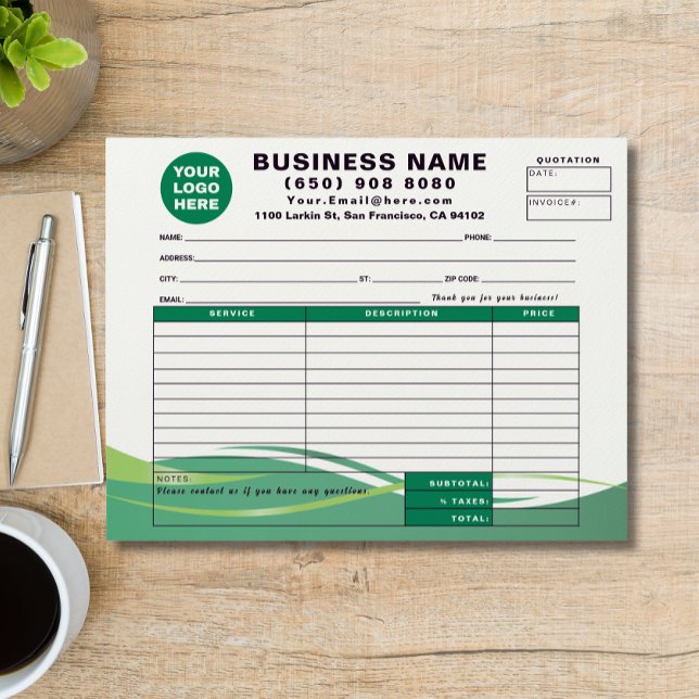 Sales Receipt Quotation Invoice Service Form Letterhead (Creator Uploaded)