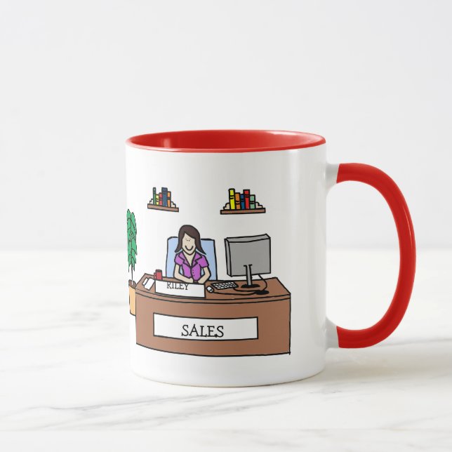 Sales team gift - customizable cartoon mug (Right)
