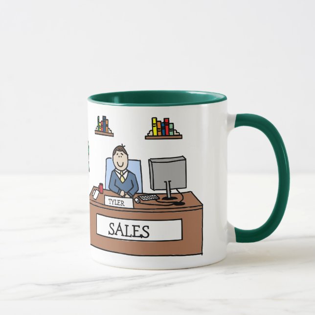 Sales team gift - personalized cartoon mug (Right)