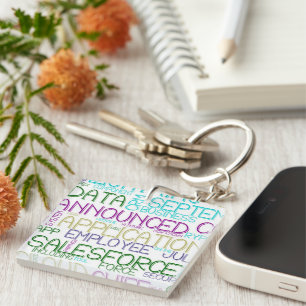 Salesforce Word Cloud Acrylic Keychain