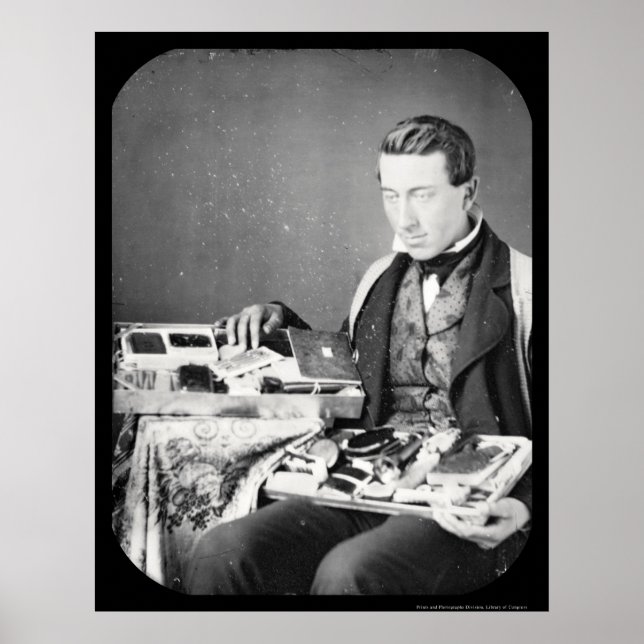 Salesman Displaying His Wares Daguerreotype 1852 Poster (Front)