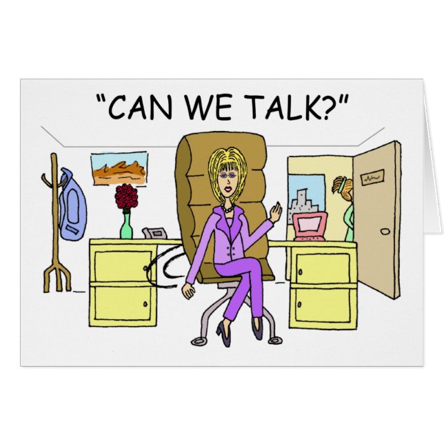 Salesperson Cold Call Greeting Card Talk (Front Horizontal)