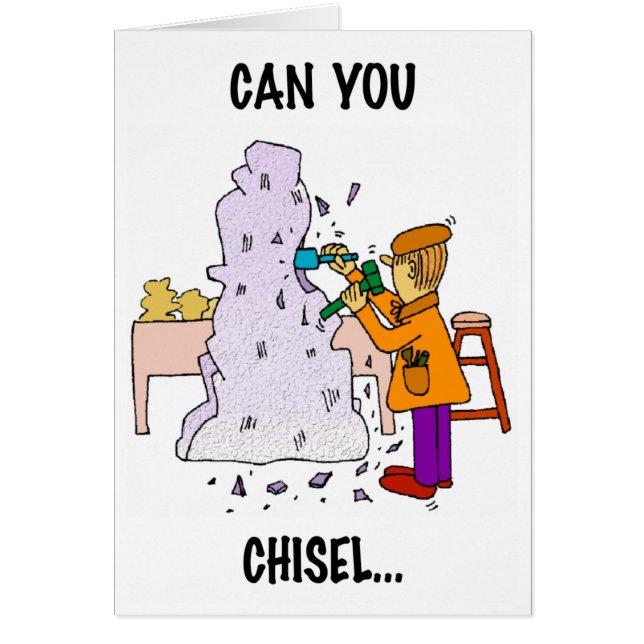 Salesperson Prospecting Greeting Card Chisel (Front)