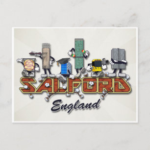 Salford cartoon characters postcard