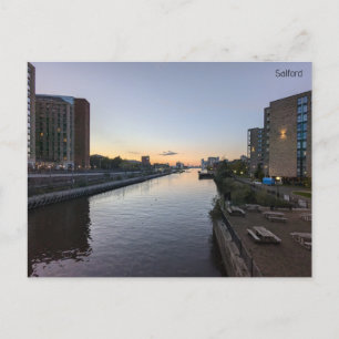 Salford Quays at Dusk Postcard
