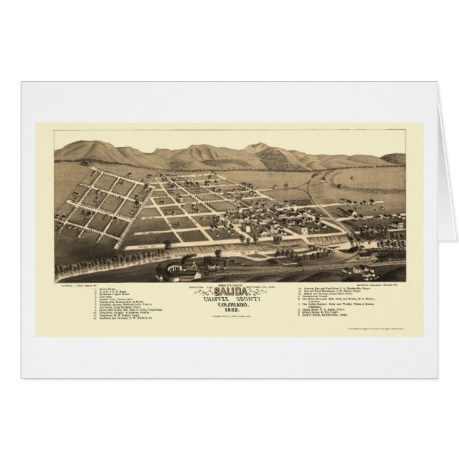 Salida, carte panoramique de Co - 1882 (Devant horizontal)