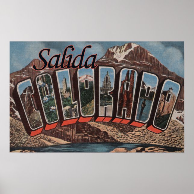 Salida, Colorado - Large Letter Scenes Poster (Front)