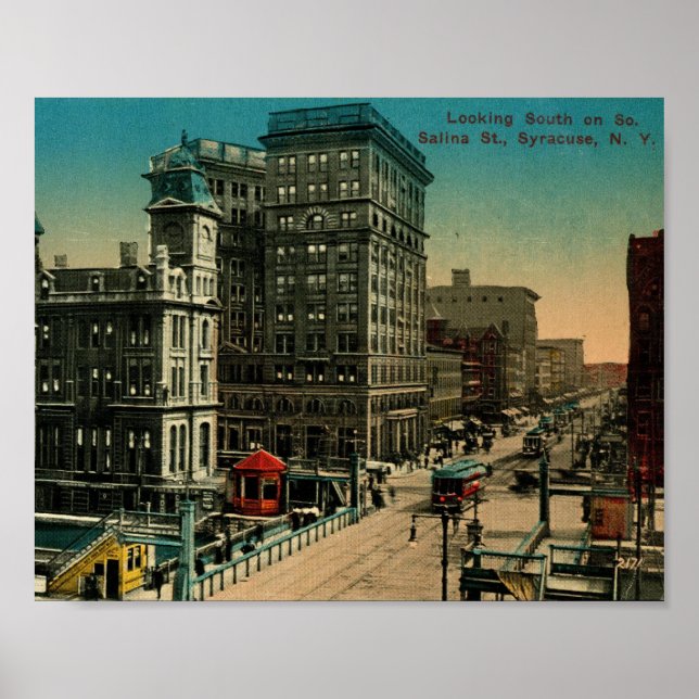 Salina St., Syracuse, New York Vintage Poster (Front)