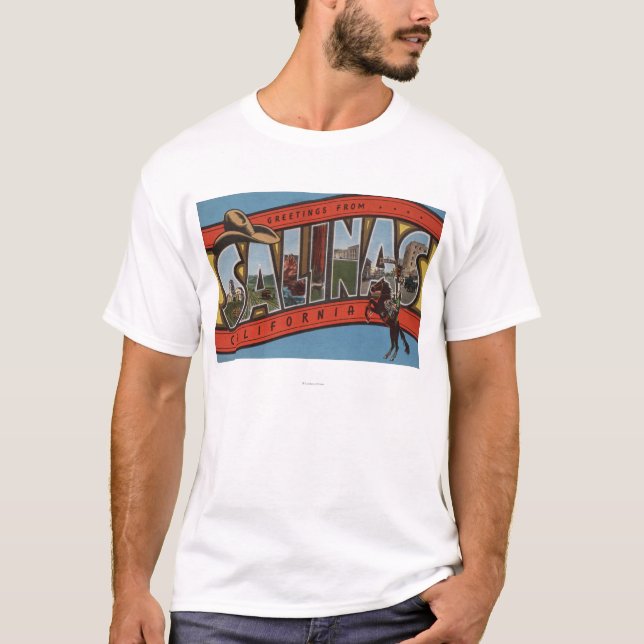 Salinas, California - Large Letter Scenes - Rode T-Shirt (Front)