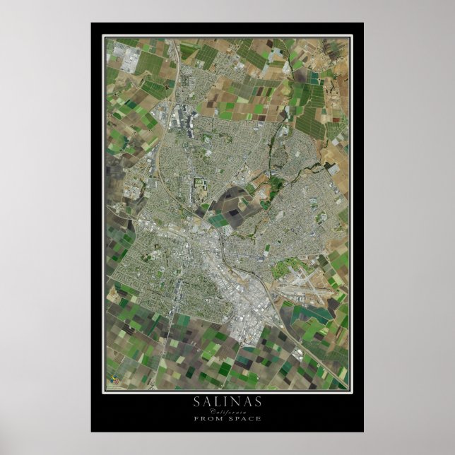 Salinas California Satellite Poster Map (Front)