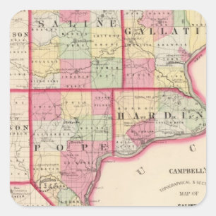 Saline, Gallatin, Hardin, Pope counties Square Sticker