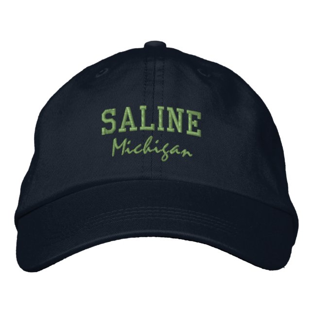 Saline Michigan Embroidered Baseball Hat (Front)