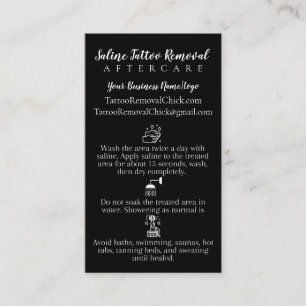 Saline Tattoo Removal Aftercare Instruction Business Card