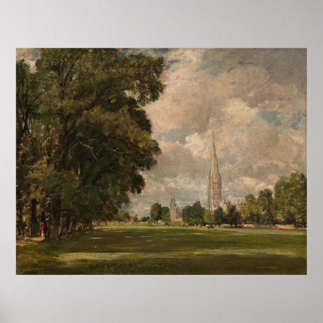 Salisbury Cathedral from Lower Marsh Close Poster (Front)
