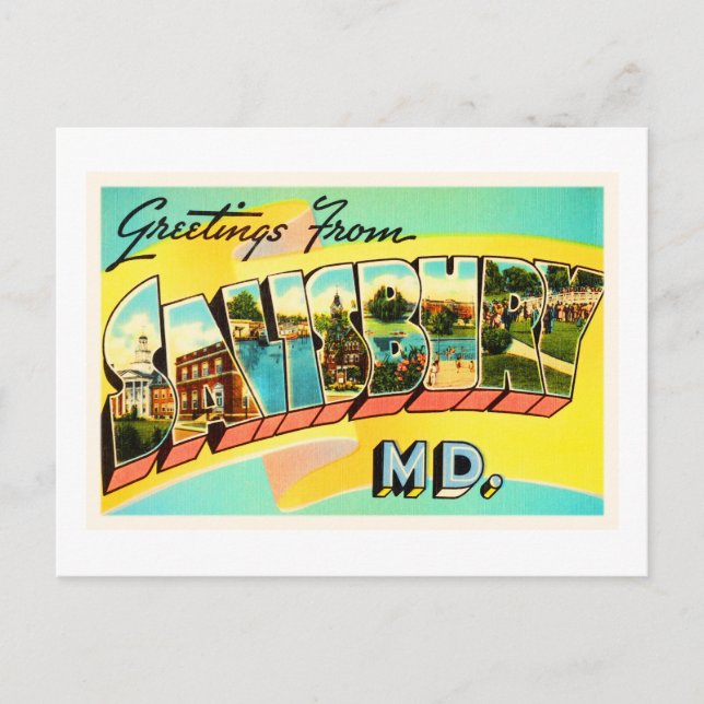 Salisbury Maryland MD Old Vintage Travel Postcard- Postcard (Front)
