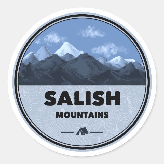 Salish Mountains Montana Camping Classic Round Sticker (Front)