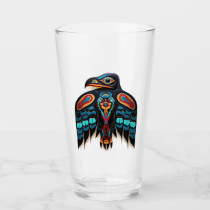 Salish raven totem glass