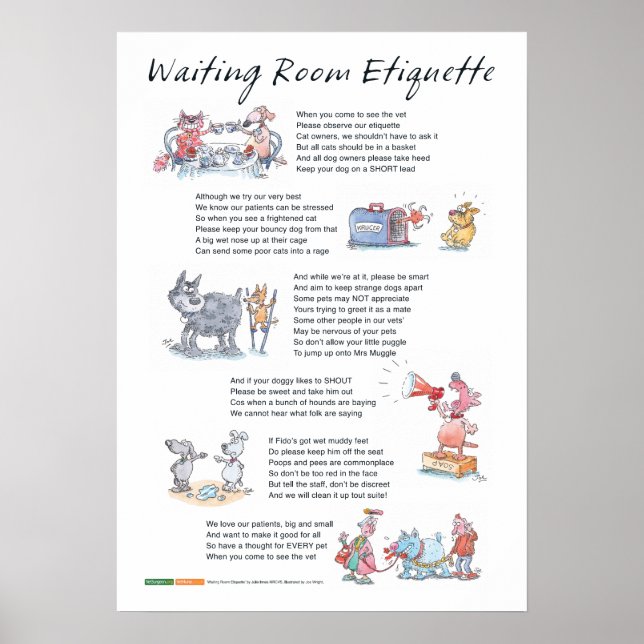 Salle d'attente Etiquette - A2 Poster (Devant)