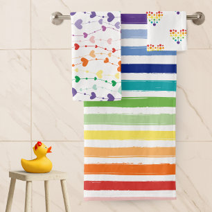 Salle de bain avec Motif de coeur et arc-en-ciel j
