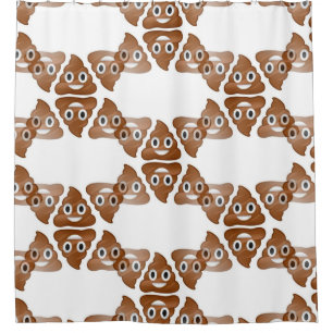 salle de bain avec rideau de douche poop emoji
