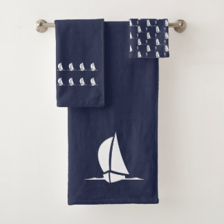 Salle de bain Graphic Sailboat Ocean Blue Towers S