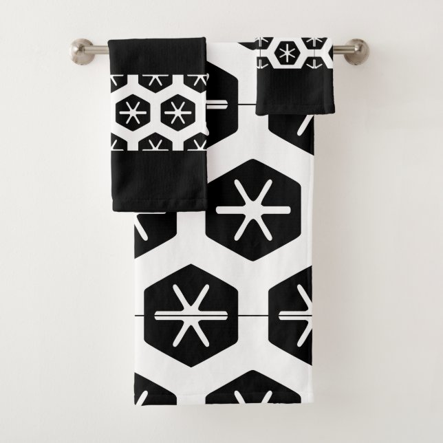 Salle de bain moderne et design noir et blanc (En situation)