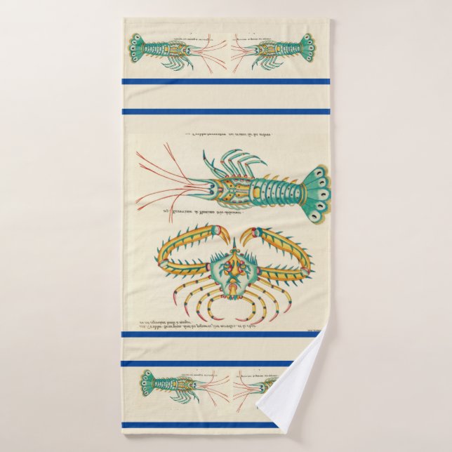 Salle de bain moderne Nautique Homard Bain bleu oc (Serviette de bain)