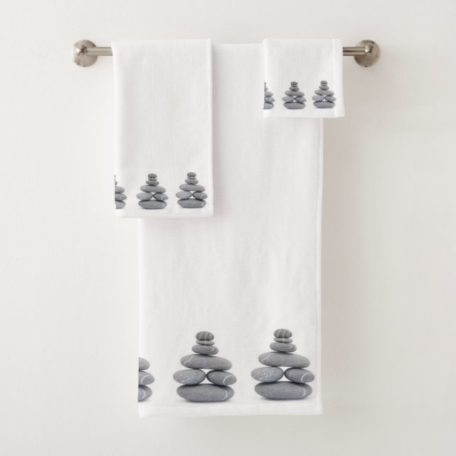 Salle de bain Serviettes Galets (En situation)