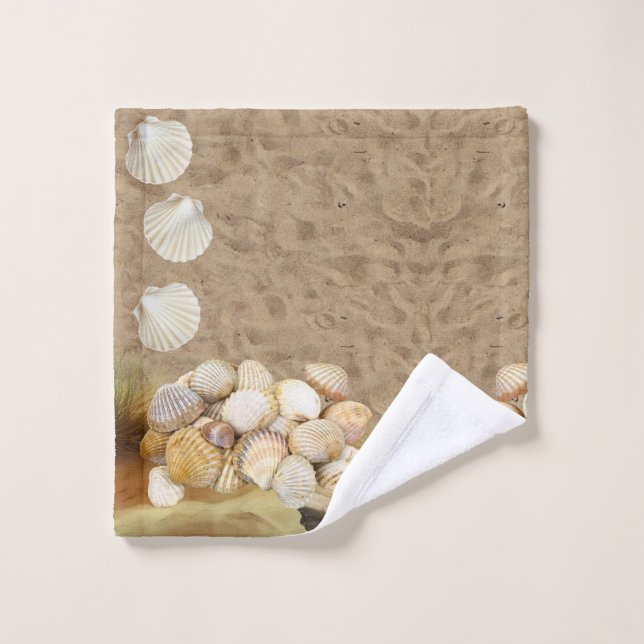 Salle de bain Serviettes Jeux Plage Clams Plage Pi (Gant de toilette)