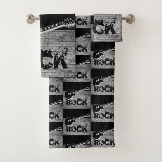 Salle de bain Serviettes Jeux Rock Musique (En situation)