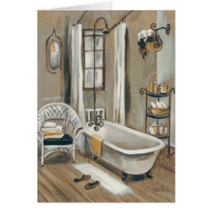 Salle de bains française avec la baignoire