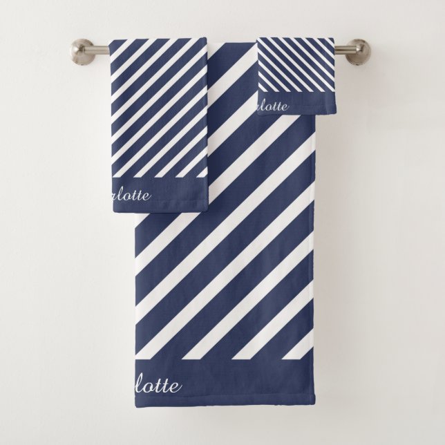 SALLE DE BAINS PRIVATIVE MARINE BLANCHE TOWEL SET (En situation)