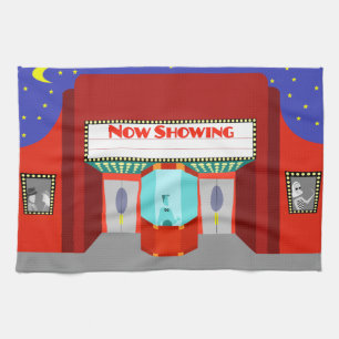 Salle de cinéma rétro Serviette de cuisine