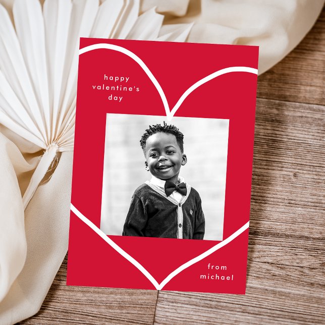 Salle de classe de coeur rouge et blanc Carte Sain (Créateur téléchargé)
