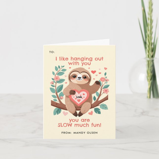 Salle de classe de Sloth Pun joyeuse Saint-Valenti (Devant)