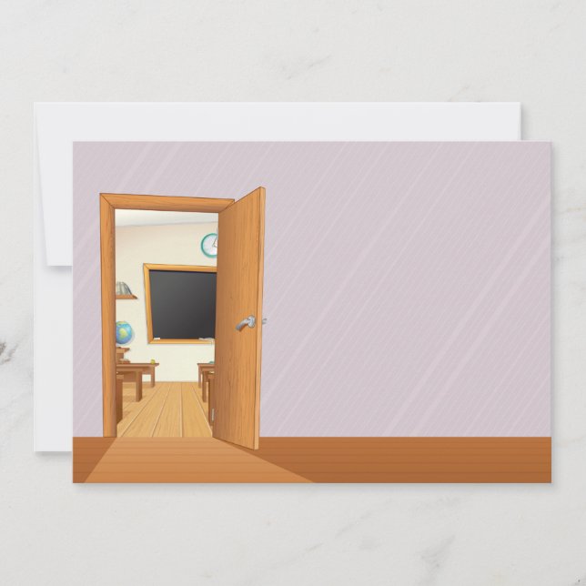 Salle de classe sur invitation à une porte ouverte (Devant)