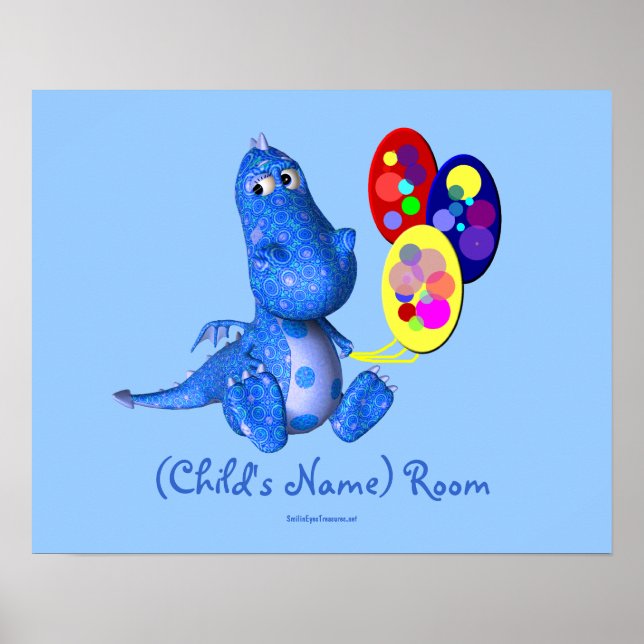 Salle des enfants Dragon Bleu Poster mural personn (Devant)