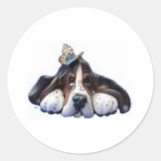 sally butterfly classic round sticker (Front)