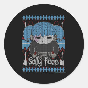 Sally Face Guitar Sally Ugly Classic Round Sticker
