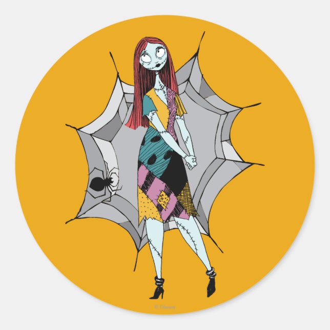 Sally in Spider Web Classic Round Sticker (Front)