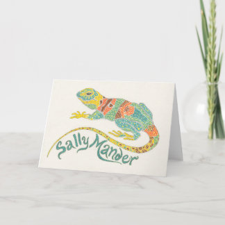 Sally Mander the Lizard Notecard