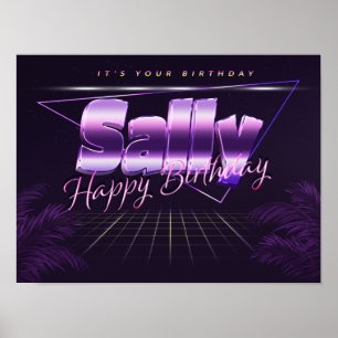 Sally Name First Name pura retro poster Birthday