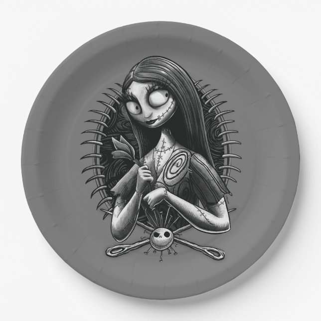Sally | Nightmare Before Christmas Tatoo Style Paper Plate (Front)