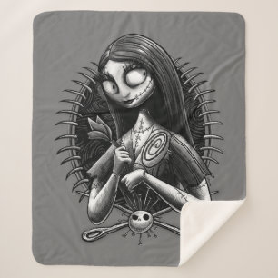 Sally   Nightmare Before Christmas Tatoo Style Sherpa Blanket