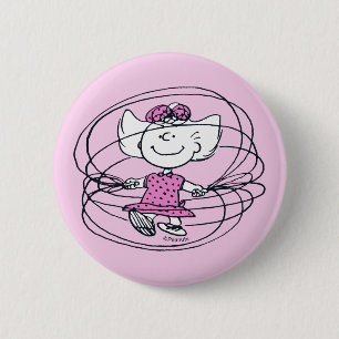 Sally Playing Jump Rope 2 Inch Round Button